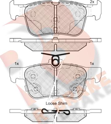 R Brake RB2198-203 - Тормозные колодки, дисковые, комплект unicars.by