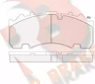 R Brake RB2155 - Тормозные колодки, дисковые, комплект unicars.by