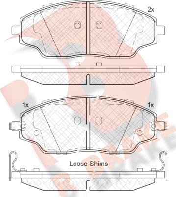 R Brake RB2167 - Тормозные колодки, дисковые, комплект unicars.by