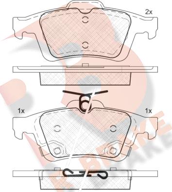 R Brake RB2106 - Тормозные колодки, дисковые, комплект unicars.by