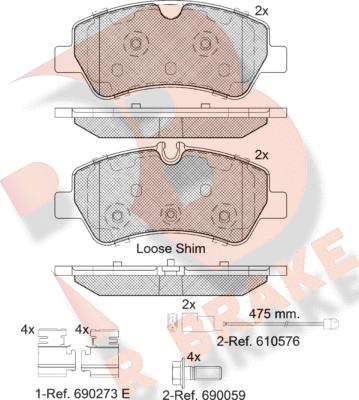 R Brake RB2116-203 - Тормозные колодки, дисковые, комплект unicars.by