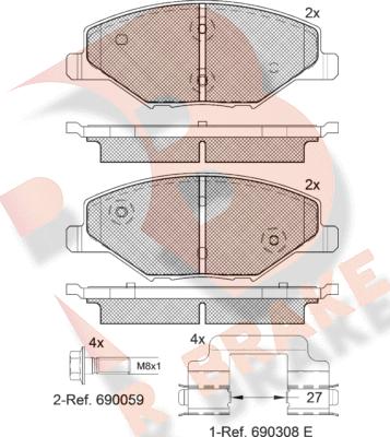 R Brake RB2110 - Тормозные колодки, дисковые, комплект unicars.by