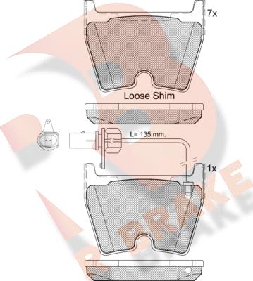 R Brake RB2113-208 - Тормозные колодки, дисковые, комплект unicars.by