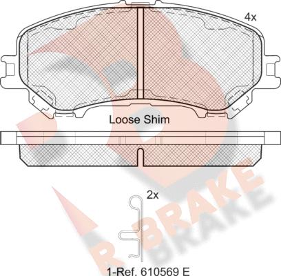 R Brake RB2181-200 - Тормозные колодки, дисковые, комплект unicars.by