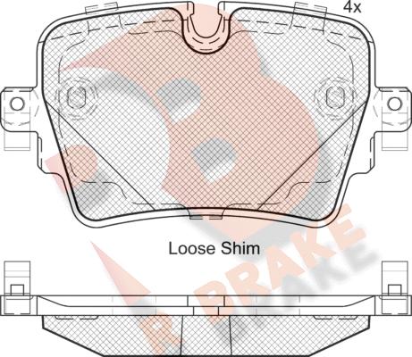 R Brake RB2187 - Тормозные колодки, дисковые, комплект unicars.by