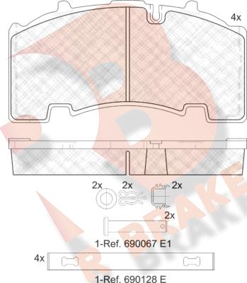 R Brake RB2135-066 - Тормозные колодки, дисковые, комплект unicars.by