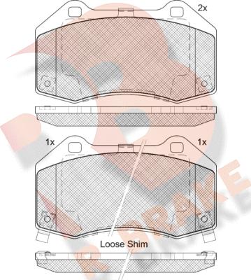 R Brake RB2132-200 - Тормозные колодки, дисковые, комплект unicars.by