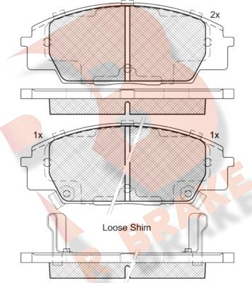 R Brake RB2179 - Тормозные колодки, дисковые, комплект unicars.by