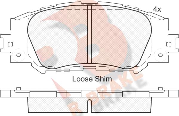 R Brake RB2172 - Тормозные колодки, дисковые, комплект unicars.by