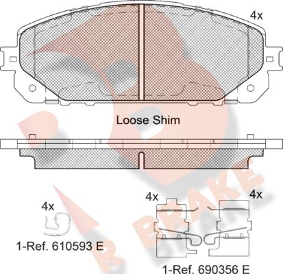 R Brake RB2177 - Тормозные колодки, дисковые, комплект unicars.by