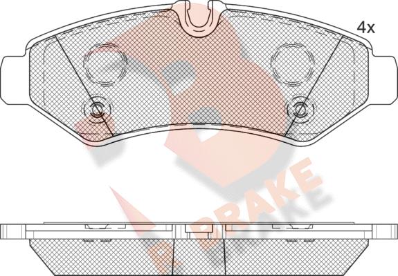 R Brake RB2350 - Тормозные колодки, дисковые, комплект unicars.by