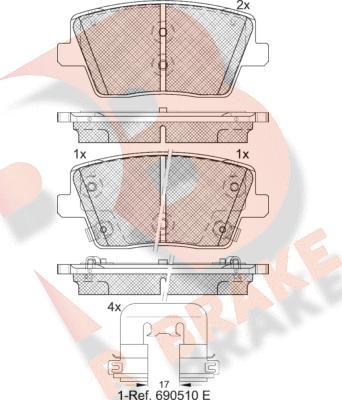 R Brake RB2334 - Тормозные колодки, дисковые, комплект unicars.by