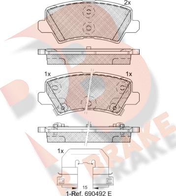 R Brake RB2330 - Тормозные колодки, дисковые, комплект unicars.by