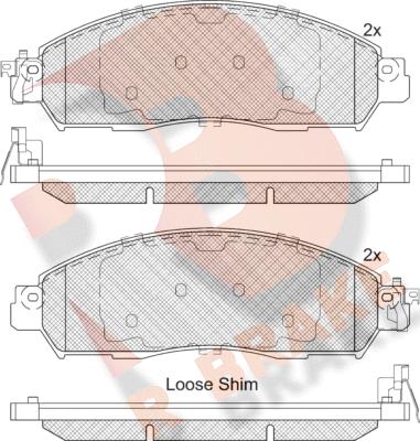 R Brake RB2249-203 - Тормозные колодки, дисковые, комплект unicars.by