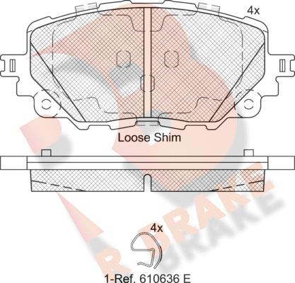 R Brake RB2251 - Тормозные колодки, дисковые, комплект unicars.by