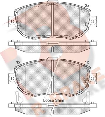 R Brake RB2203 - Тормозные колодки, дисковые, комплект unicars.by