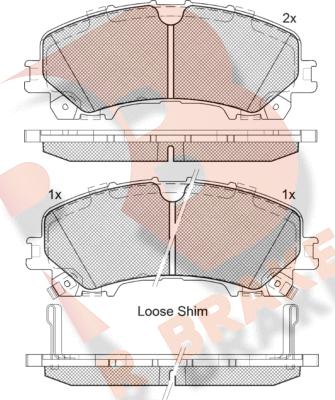 R Brake RB2202 - Тормозные колодки, дисковые, комплект unicars.by