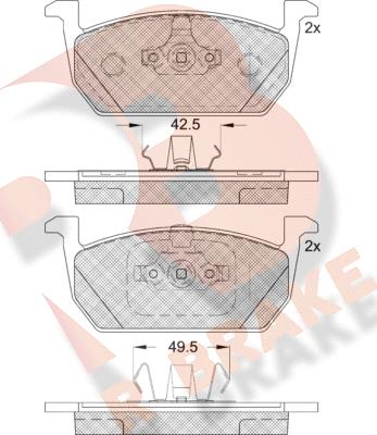 R Brake RB2285 - Тормозные колодки, дисковые, комплект unicars.by