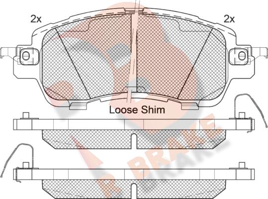 R Brake RB2235 - Тормозные колодки, дисковые, комплект unicars.by