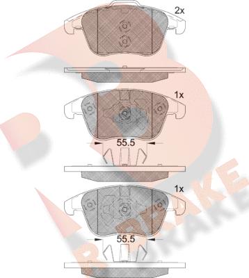 R Brake RB2231-203 - Тормозные колодки, дисковые, комплект unicars.by