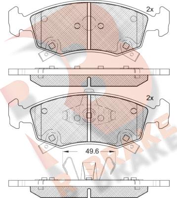 R Brake RB2226 - Тормозные колодки, дисковые, комплект unicars.by