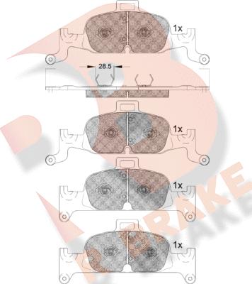 R Brake RB2279 - Тормозные колодки, дисковые, комплект unicars.by