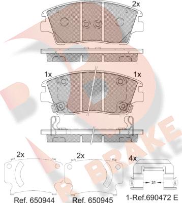 R Brake RB2277 - Тормозные колодки, дисковые, комплект unicars.by