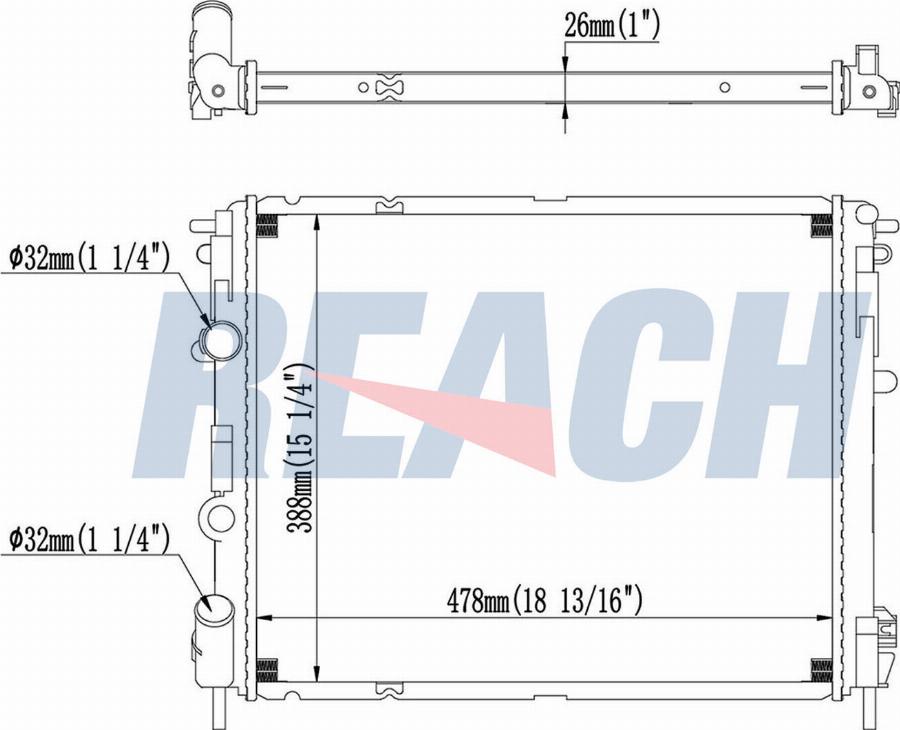 REACH 1.40.14684.126 - Радиатор, охлаждение двигателя unicars.by