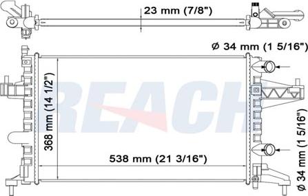 REACH 1.40.14312.523 - Радиатор, охлаждение двигателя unicars.by