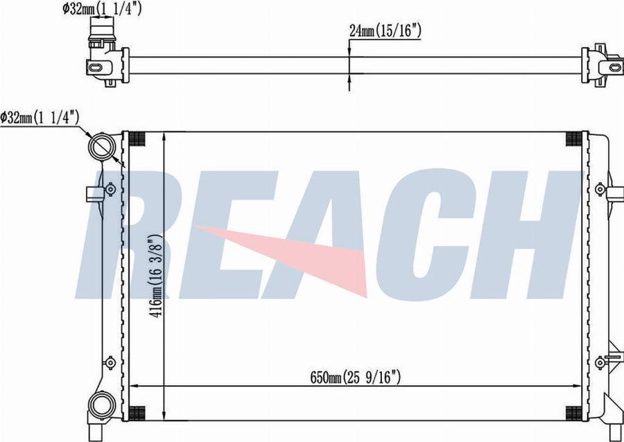 REACH 1.40.15189.523 - Радиатор, охлаждение двигателя unicars.by