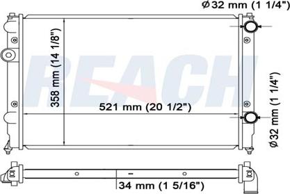 REACH 1.40.15737.534 - Радиатор, охлаждение двигателя unicars.by