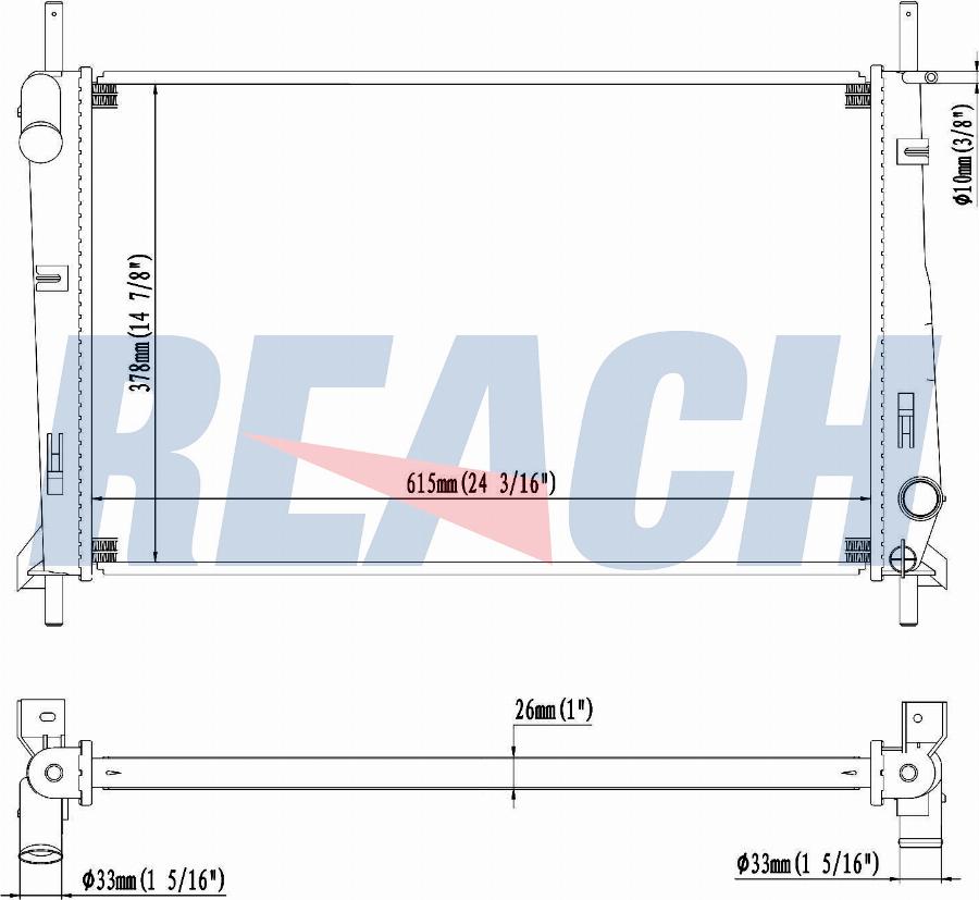 REACH 1.40.13713.126 - Радиатор, охлаждение двигателя unicars.by