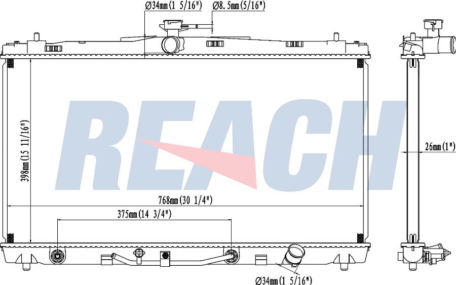 REACH 1.40.20983.126 - Радиатор, охлаждение двигателя unicars.by