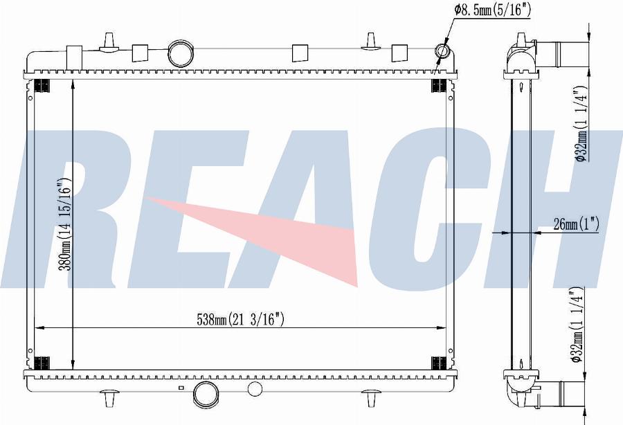 REACH 1.40.21184.126 - Радиатор, охлаждение двигателя unicars.by