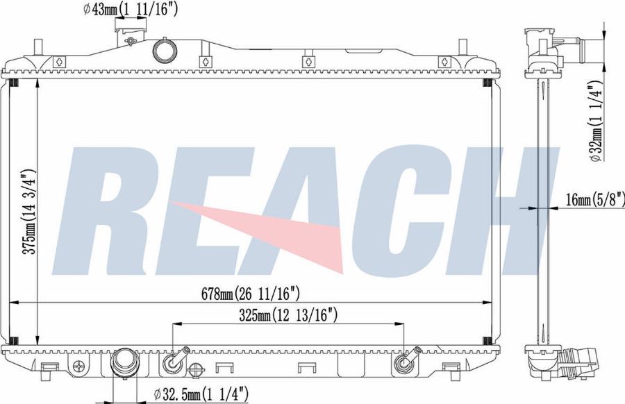 REACH 1.40.22857.016 - Радиатор, охлаждение двигателя unicars.by