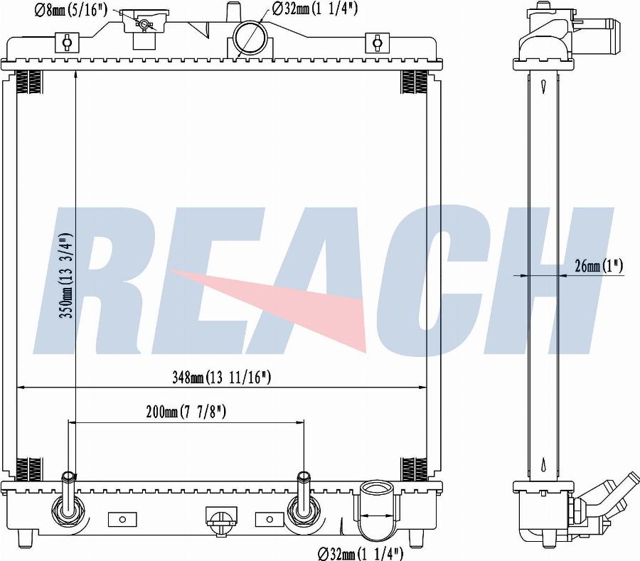 REACH 1.41.1419.126 - Радиатор, охлаждение двигателя unicars.by