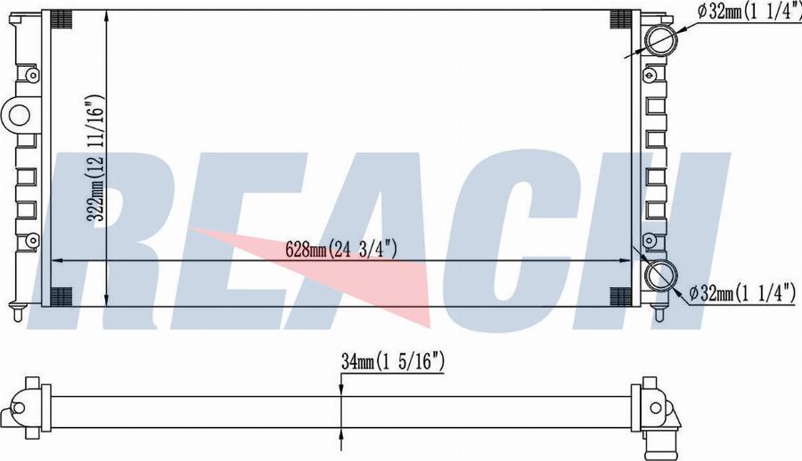 REACH 1.41.1556.534 - Радиатор, охлаждение двигателя unicars.by
