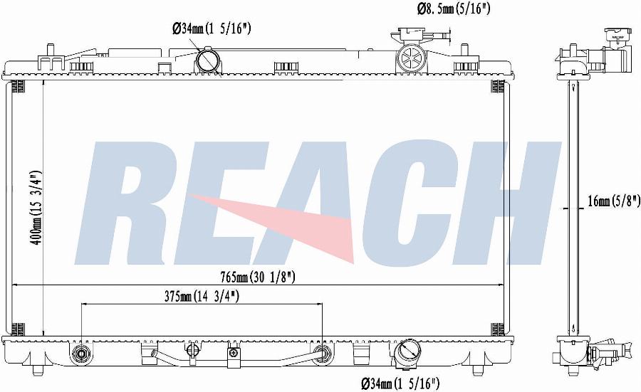 REACH 1.41.13035.016 - Радиатор, охлаждение двигателя unicars.by