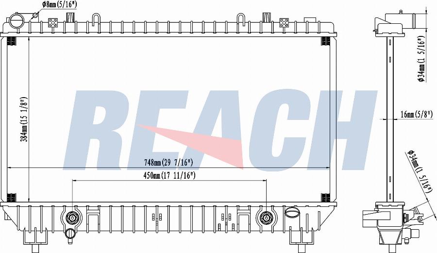 REACH 1.41.13141.116 - Радиатор, охлаждение двигателя unicars.by