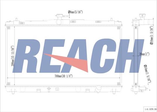 REACH 1.41.13270.126 - Радиатор, охлаждение двигателя unicars.by