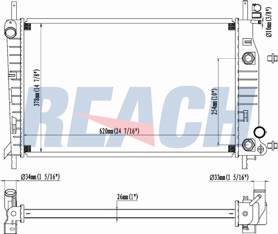 REACH 1.41.1719.126 - Радиатор, охлаждение двигателя unicars.by