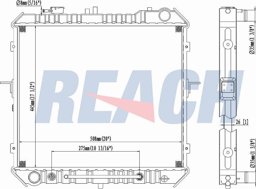 REACH 1.41.2057.126 - Радиатор, охлаждение двигателя unicars.by