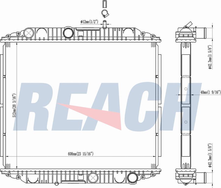 REACH 1.42.10685.142 - Радиатор, охлаждение двигателя unicars.by