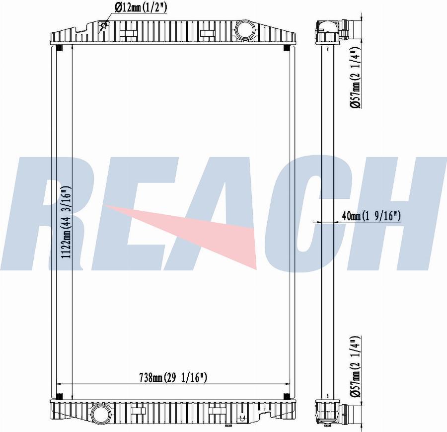 REACH 1.42.10246.142 - Радиатор, охлаждение двигателя unicars.by