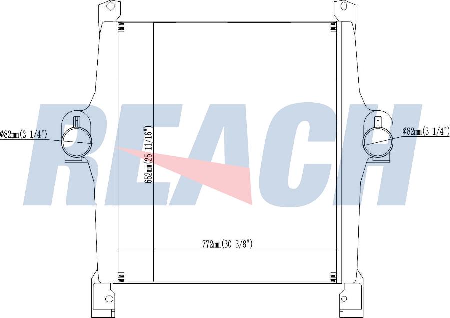 REACH 1.61.1447.2L - Интеркулер, теплообменник турбины unicars.by