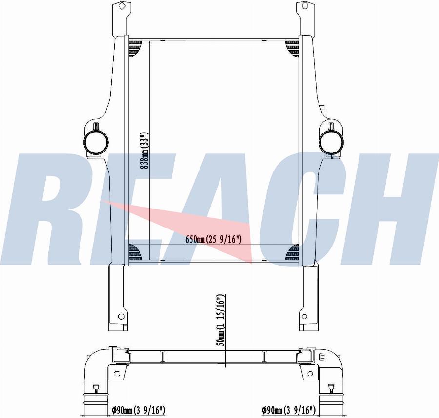 REACH 1.61.1171.2L - Интеркулер, теплообменник турбины unicars.by