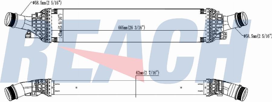 REACH 1.61.1250.4G - Интеркулер, теплообменник турбины unicars.by