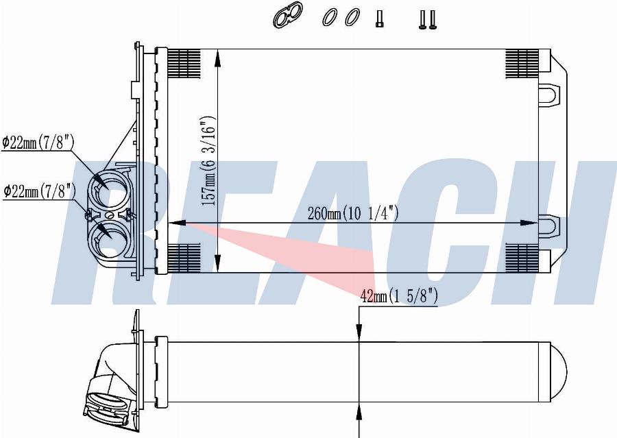 REACH 1.18.15164 - Теплообменник, отопление салона unicars.by