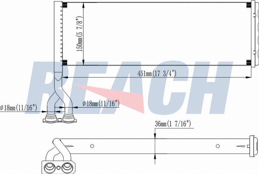 REACH 1.18.13184 - Теплообменник, отопление салона unicars.by