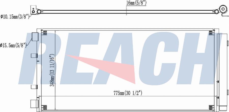 REACH 1.30.9838.PD - Конденсатор кондиционера unicars.by